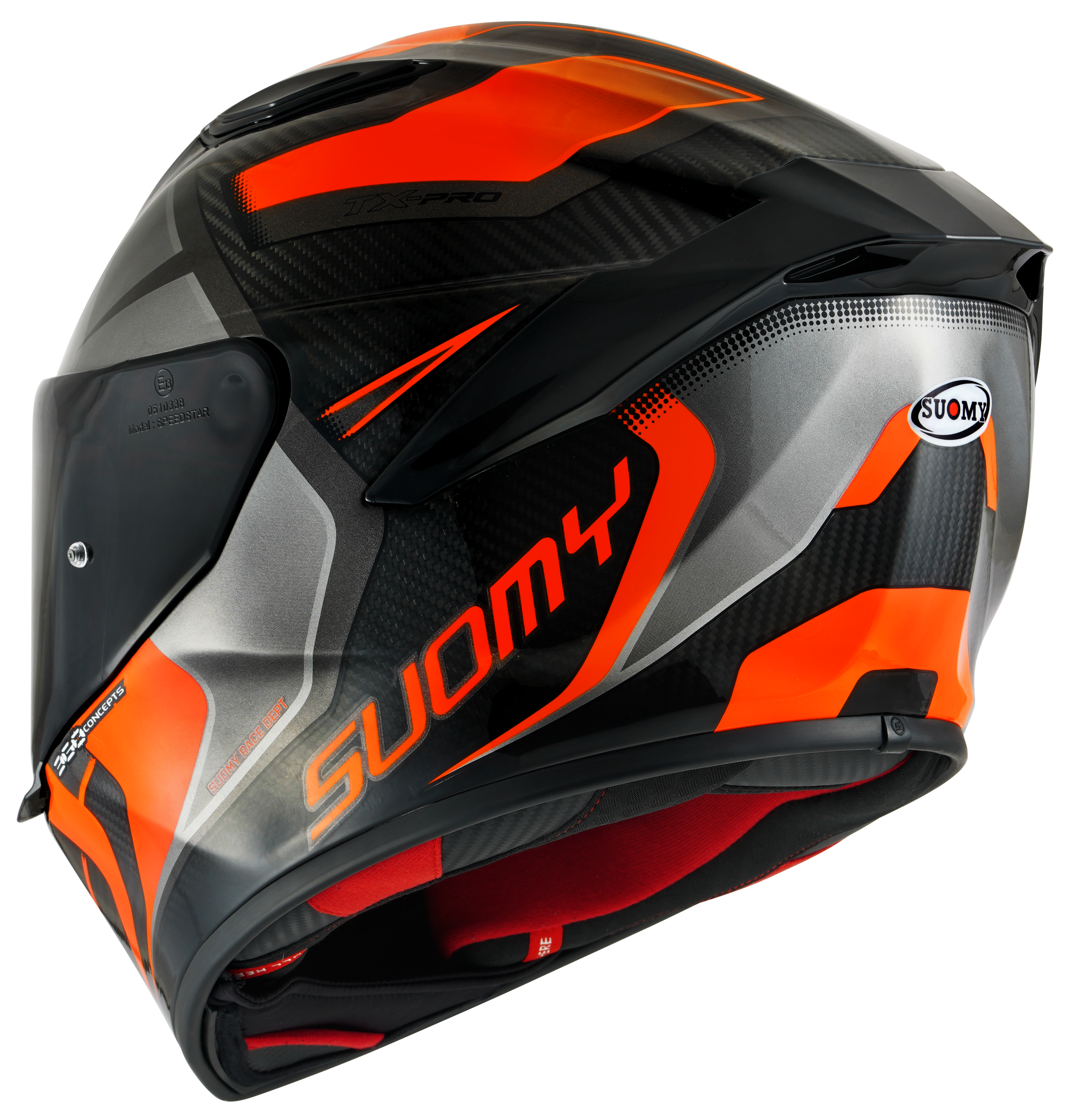 Suomy tx-pro timón de carbono avance naranja fluo k6tx0004