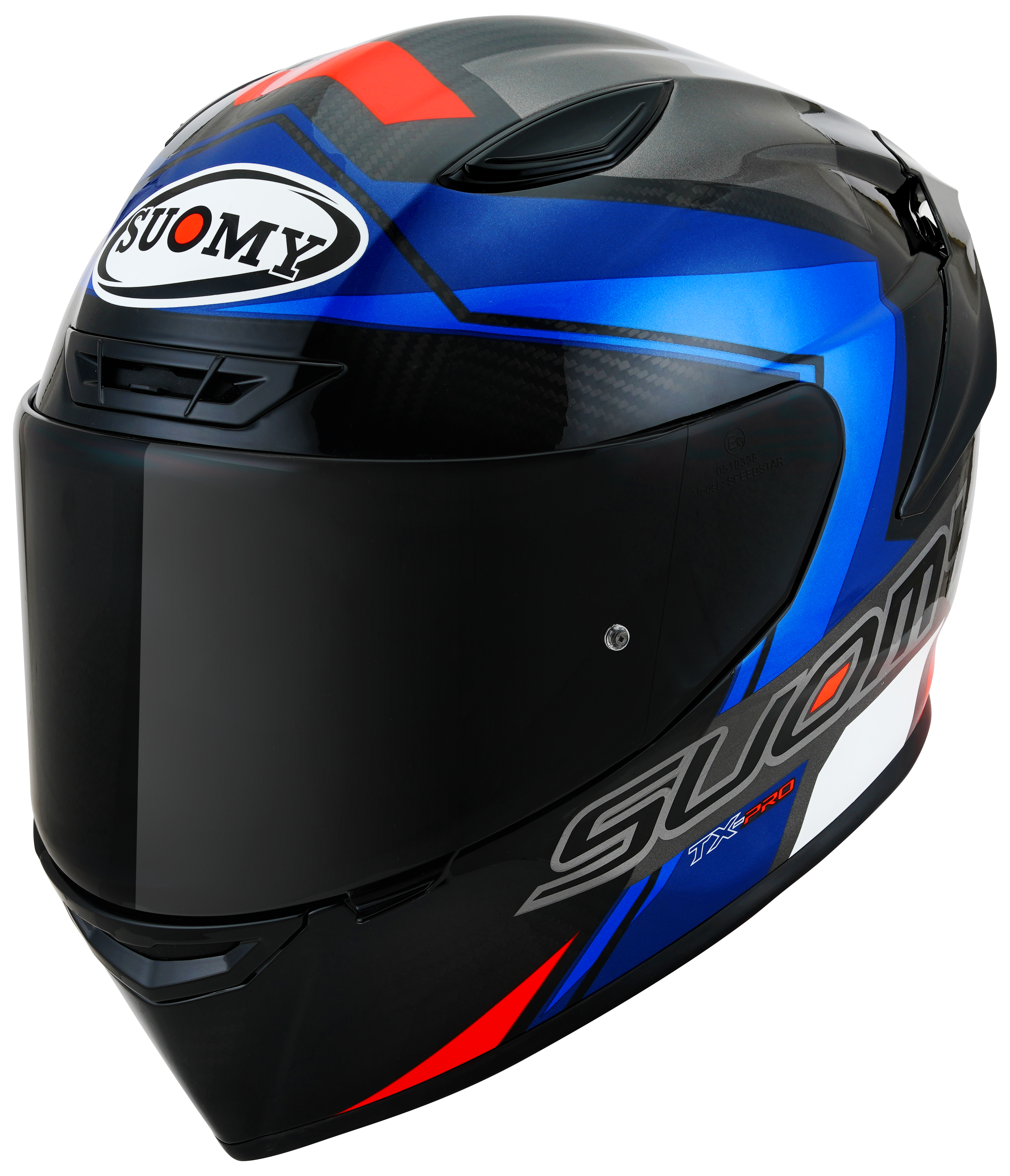 Suomy tx-pro timón de carbono glam azul k6tx0008