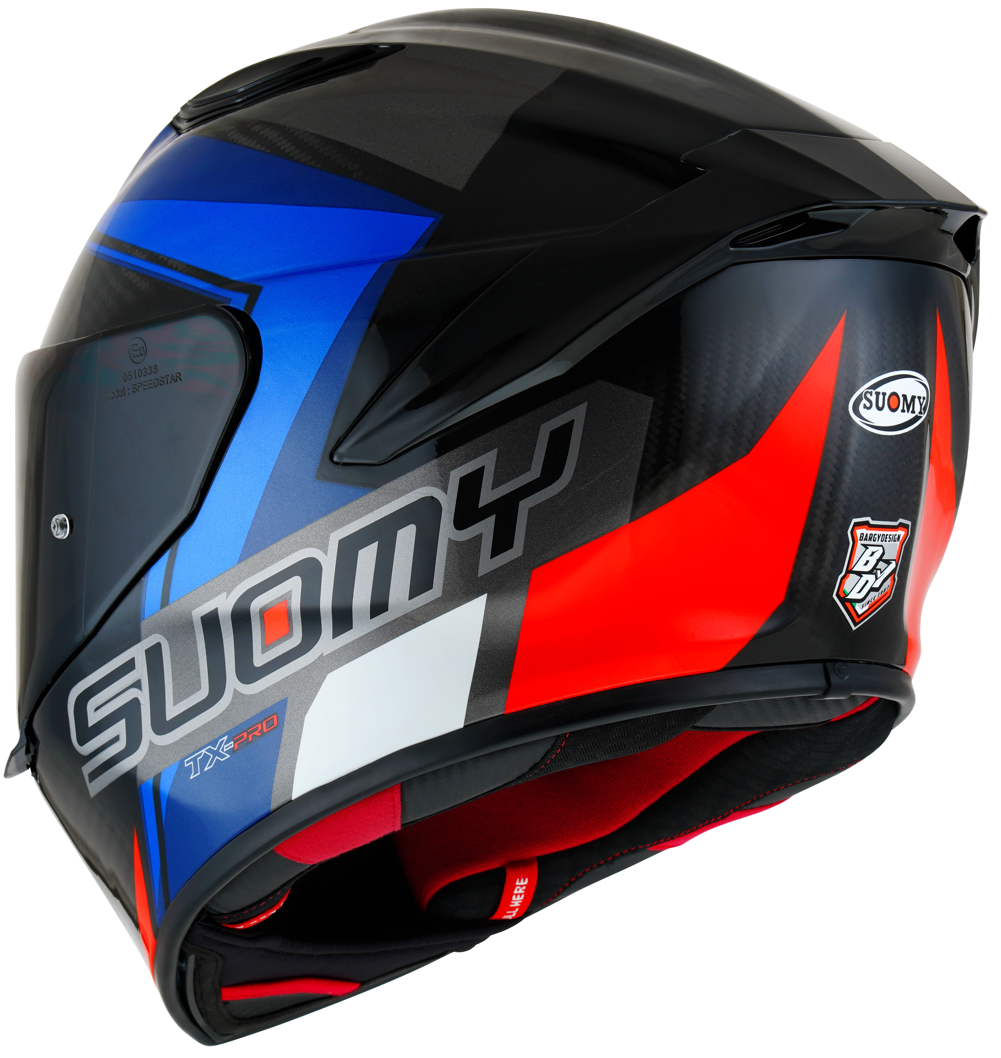 Suomy tx-pro timón de carbono glam azul k6tx0008
