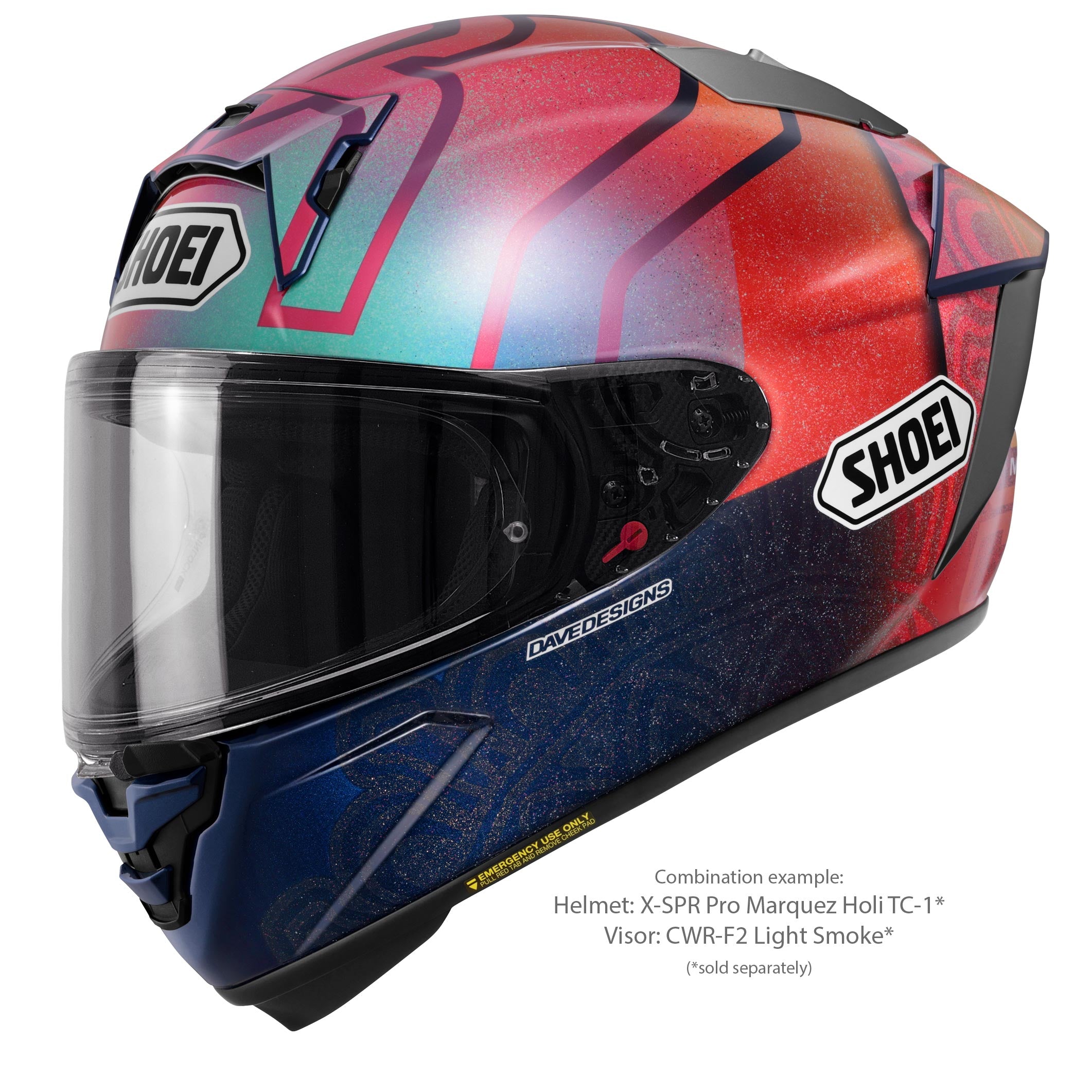 Shoei X-SPR Pro Helm Márquez Holi TC-1 Edición limitada Marc Márquez India 2023 Réplica