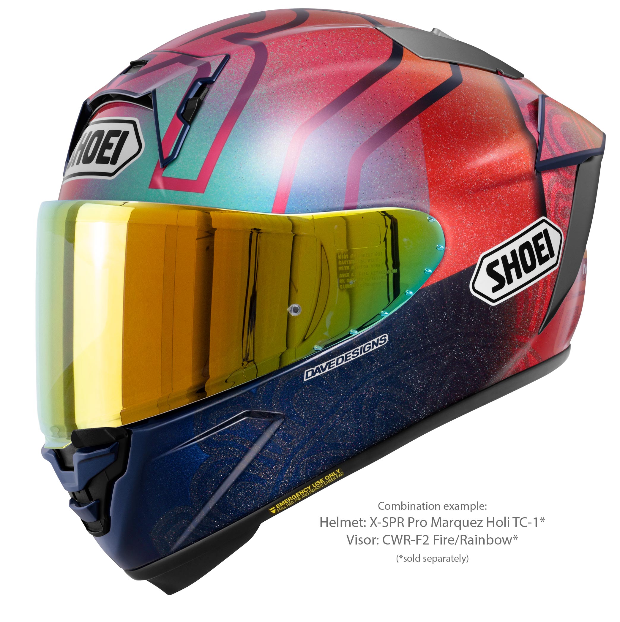 Shoei X-SPR Pro Helm Márquez Holi TC-1 Edición limitada Marc Márquez India 2023 Réplica