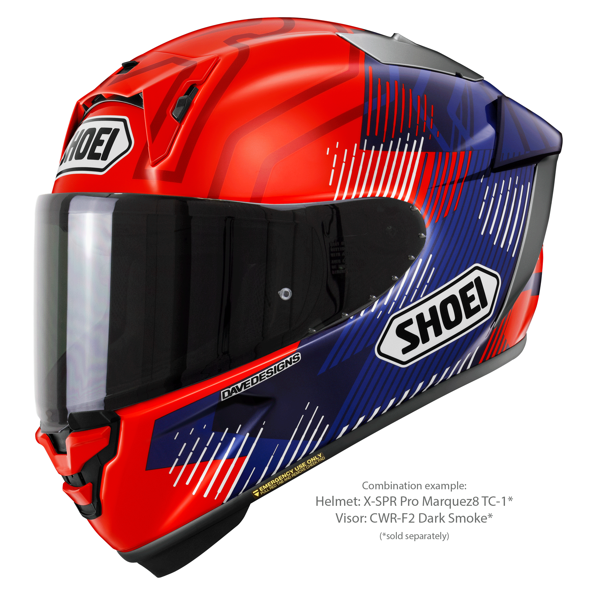 Shoei X-Spr Pro Helm Márquez8 TC-1 Marc Márquez Réplica 2024