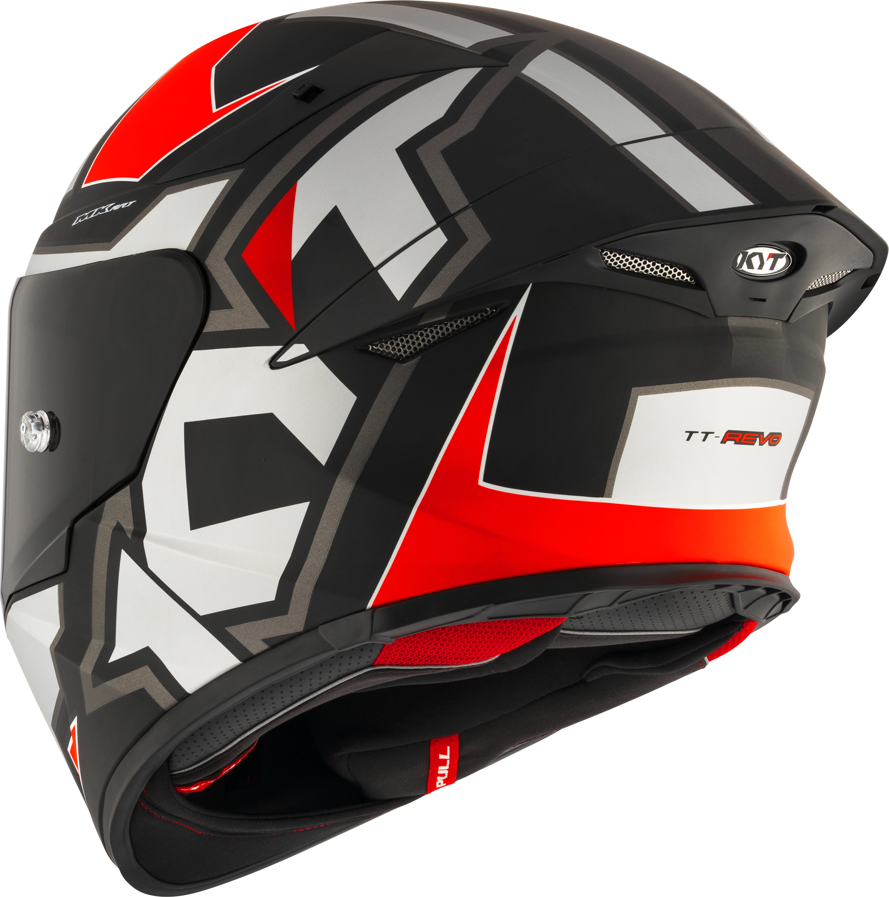 KYT TT-Revo Helm Electron Grey Red matt Y6TR0006