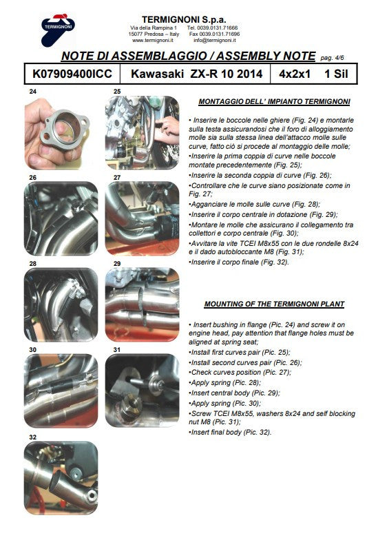 Termignoni Complete System Titanium Kawasaki ZX-10 R/RR (16-20) K08010200TCC