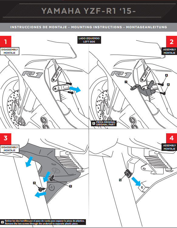 Puig Winglets Spoiler Downforce Yamaha YZF-R1/M RN65 (20-25) 20297