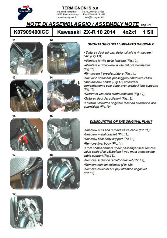 Termignoni Complete System Titanium Kawasaki ZX-10 R/RR (16-20) K08010200TCC