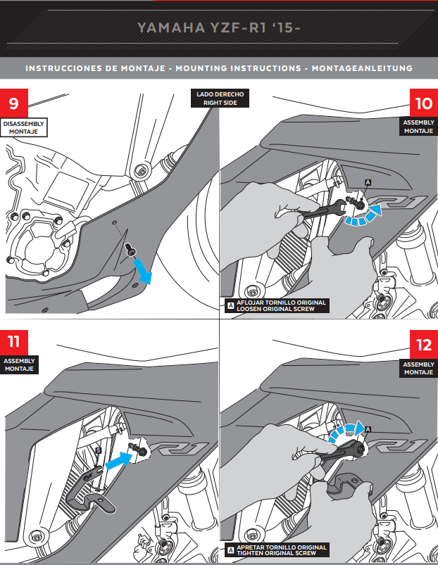 Spoiler de alerones Puig Winglets Downforce Yamaha YZF-R1/M RN32 RN49 (15-19) 9766