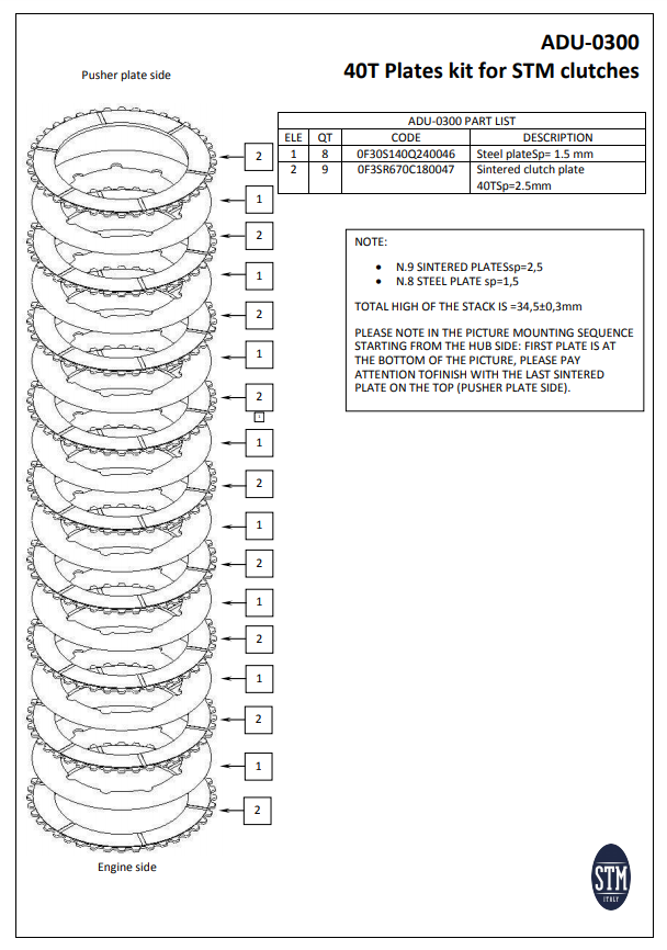 STM EVO GP embrague seco BMW S1000RR K46 (09-18) KTT-1300