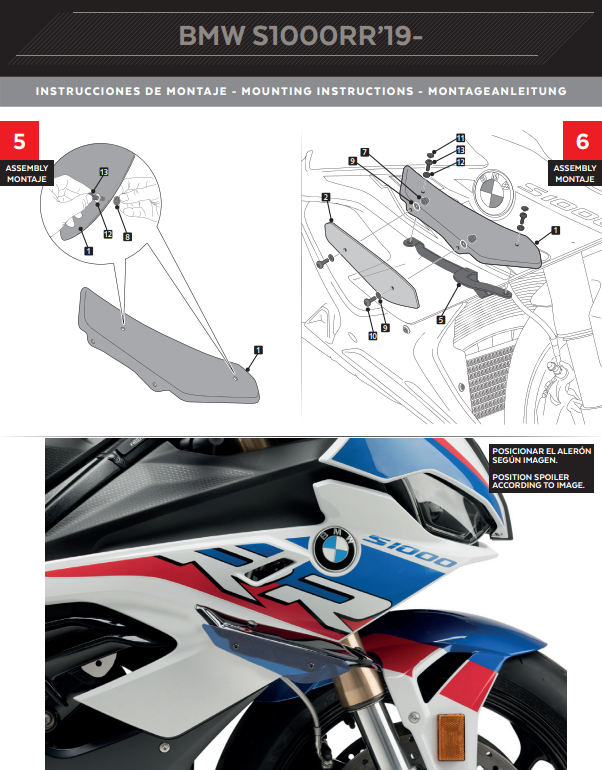 Spoiler de ala Puig Winglets Downforce BMW S1000RR K67 (19-22) 3636