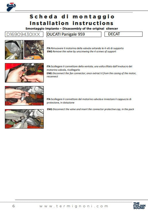 Termignoni Kat replacement tube Ducati Panigale 959 (16-19) D16909430IXX