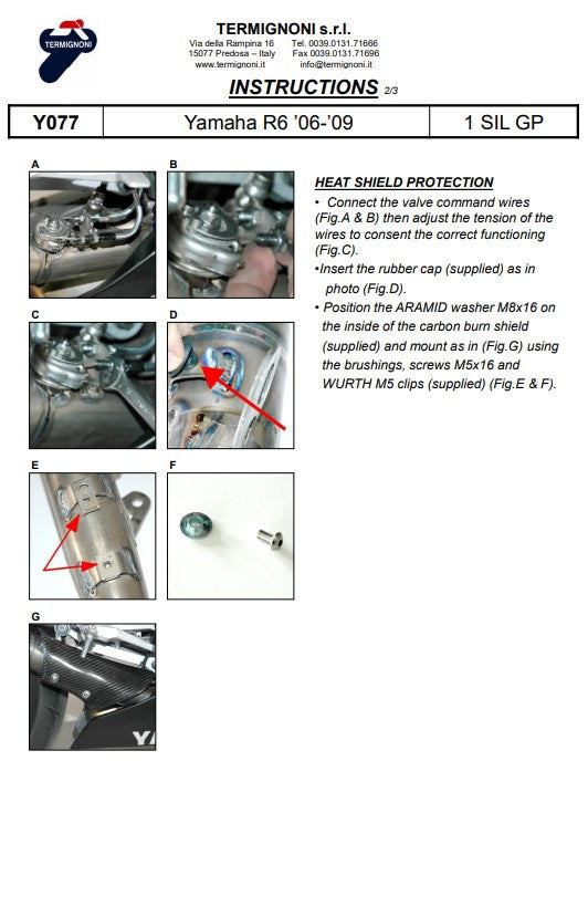 Termignoni Slip-on Classic-GP High Yamaha YZF-R6 (06-25) Y077080cr