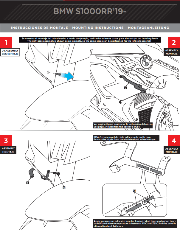 Spoiler de ala Puig Winglets Downforce BMW S1000RR K67 (19-22) 3636