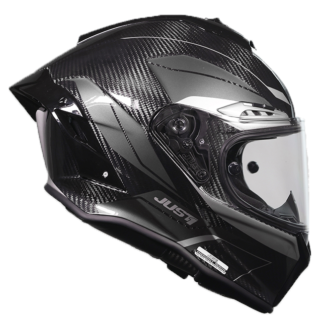black pgr motorcycle helmets JUST1 J-PGR Impulse Silver Carbon – Full Carbon Helmet