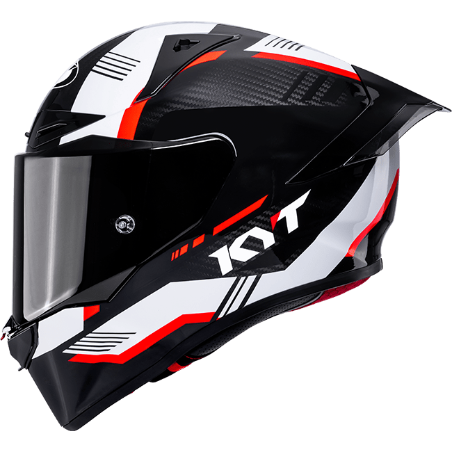 KYT R1R Carbon Zone Helmet, carbon/red, Size M (57/58) for Men