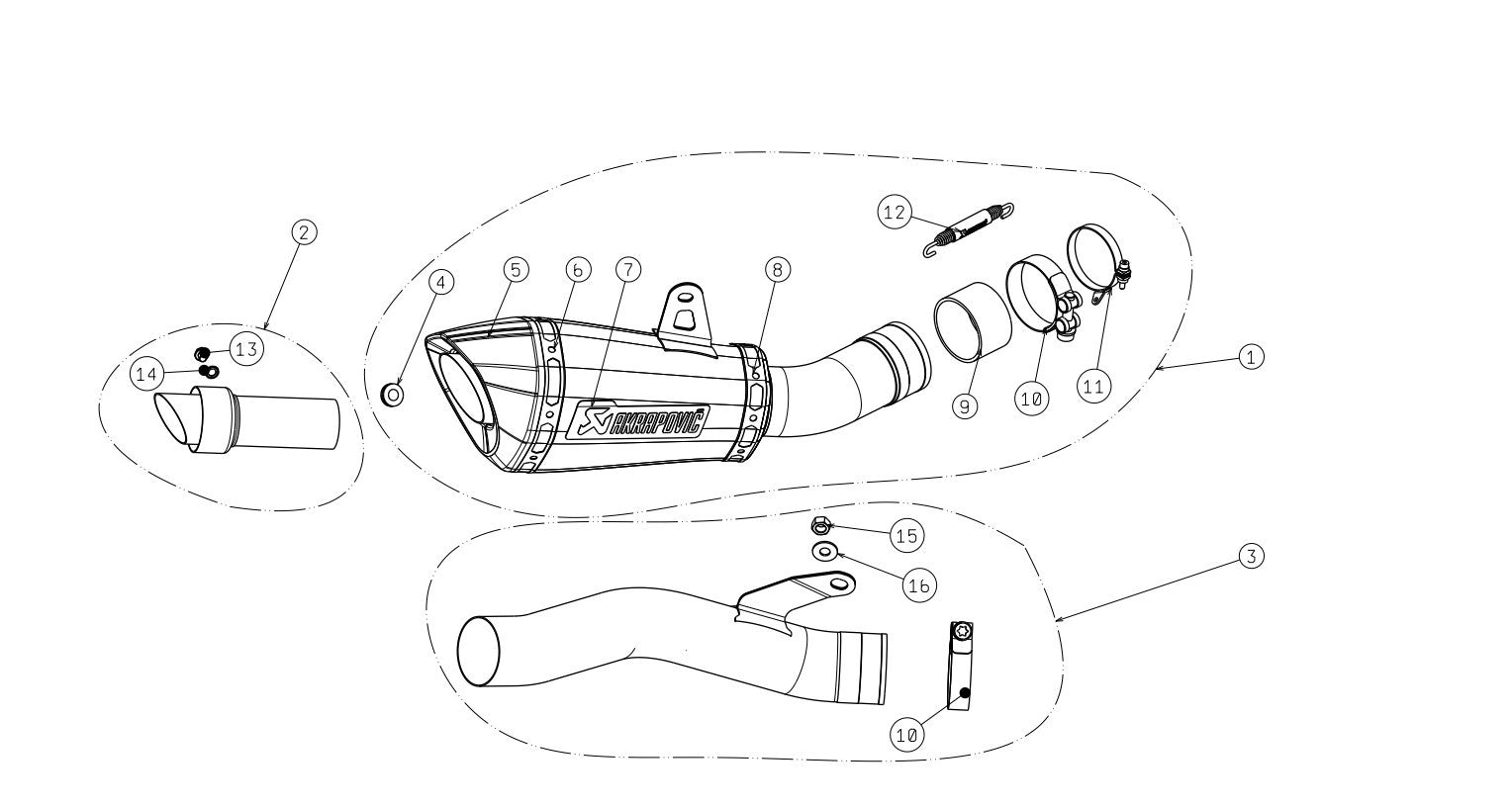 Akrapovic Slip-On Line (Titanio) Kawasaki ZX-10R/RR (16-20) S-K10SO17-ASZ