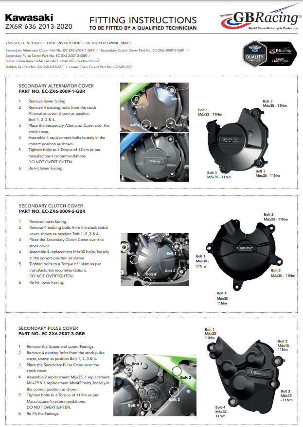 Coupling Protector Protection cover GBRacing Kawasaki ZX-6R/636/RR (09-25)