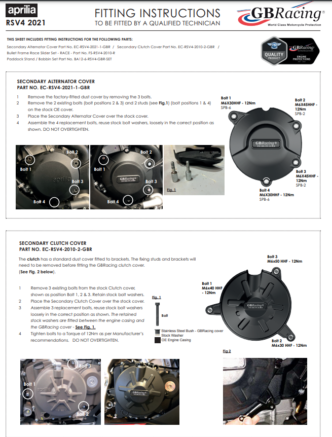 Kupplung Protektor Schutzabdeckung GBRacing Aprilia RSV4/RR/1100 Factory (21-25)