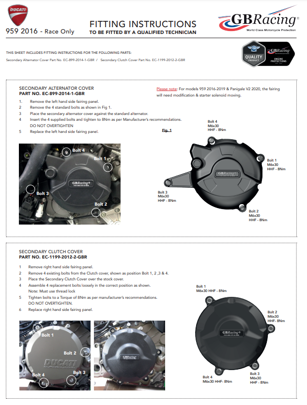 Coupling Protector Protection cover GbRacing Ducati Panigale 959 (16-19)