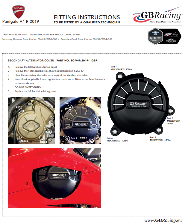 Sight machines protector protective cover GBRacing Ducati Panigale V4 R (19-24)