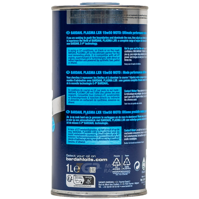 Bardahl 15W50 Plasma LXR - 1 Litre Premium Yağ 