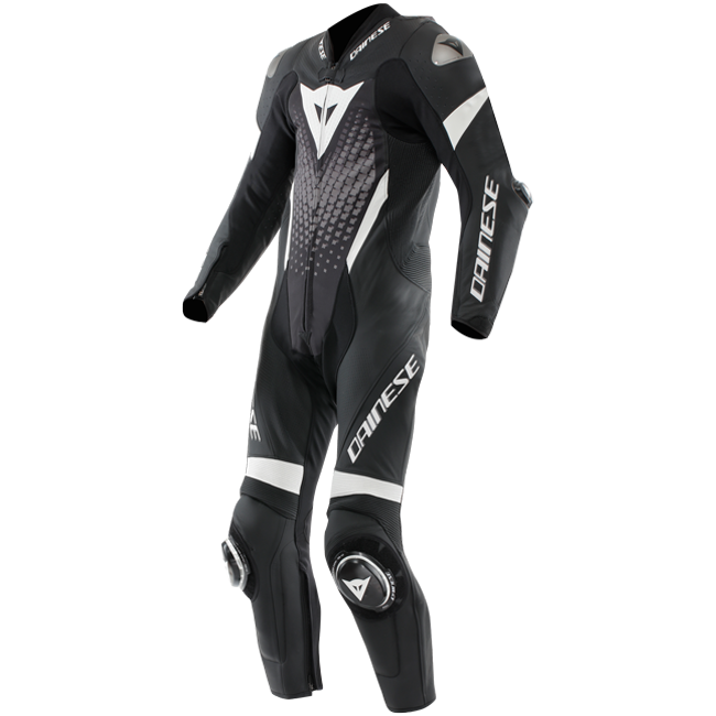 Dainese Laguna Seca 6 Mono de cuero – Traje de competición perforado | Hombre | Negro/Blanco 