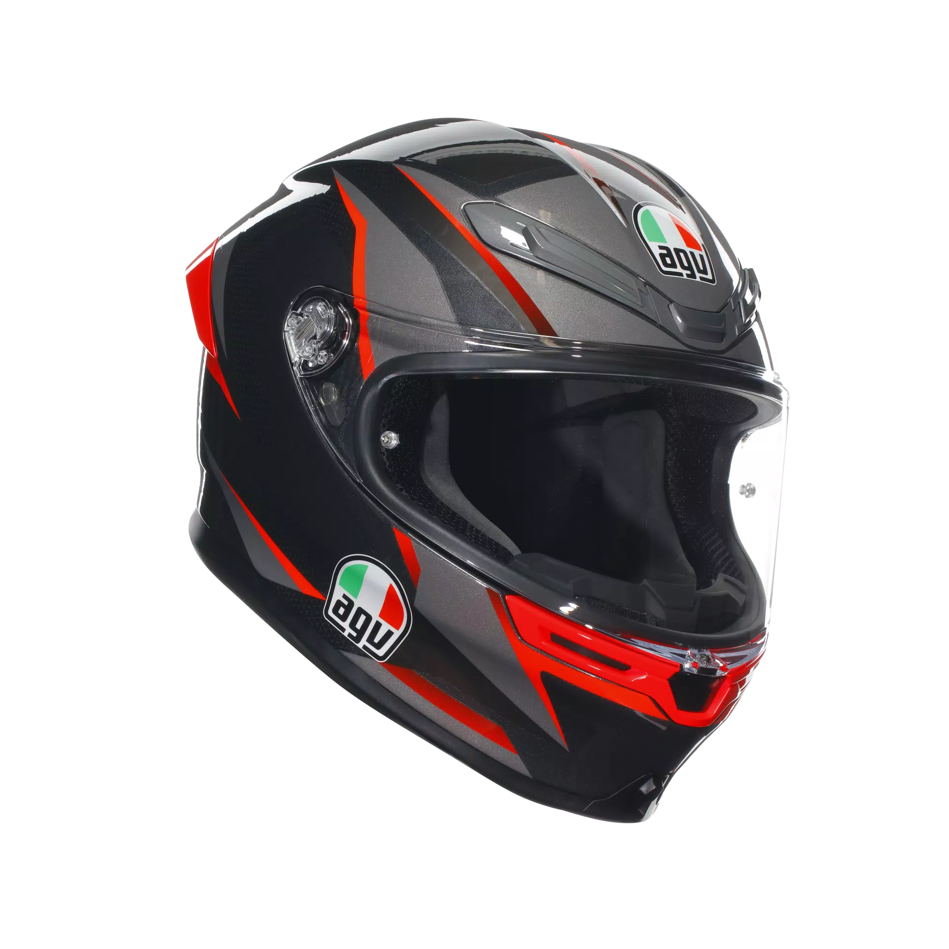 AGV K6 S ヘルメット スラッシュカット ブラック/グレー/レッド | 2118395001014 