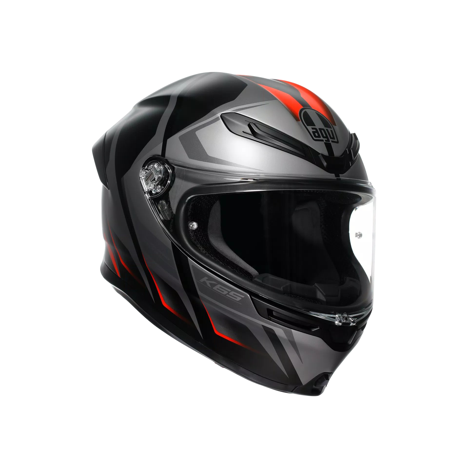 AGV K6 S ヘルメット カーヴ マット ブラック/グレー/レッド | 2118395001024 
