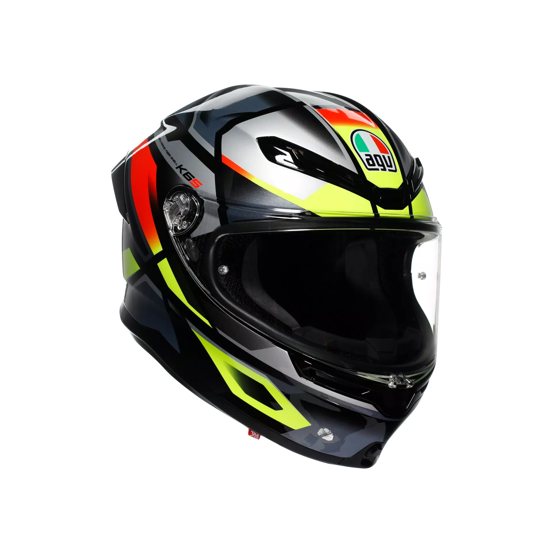 AGV K6 S ヘルメット エラザー ブラック/レッド/フルオ イエロー | 2118395001026 