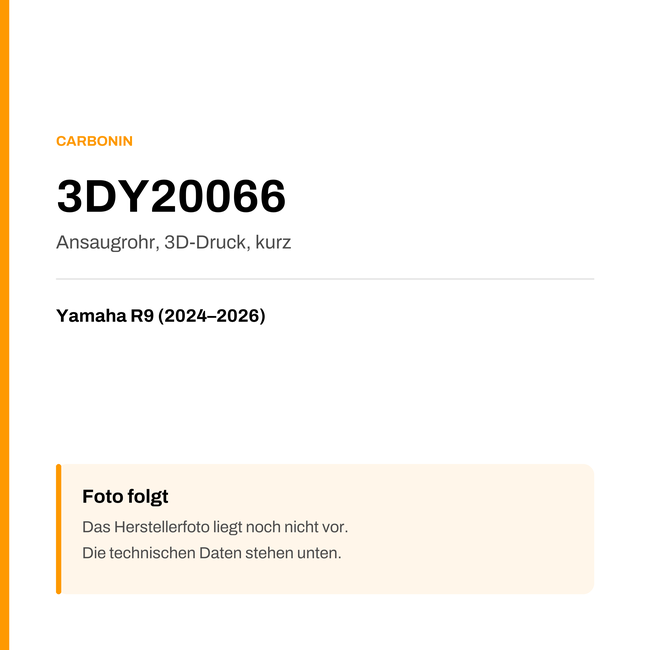 Ansaugrohr Carbonin Yamaha R9 (24-26) 3DY20066 — Platzhalter, Herstellerfoto folgt