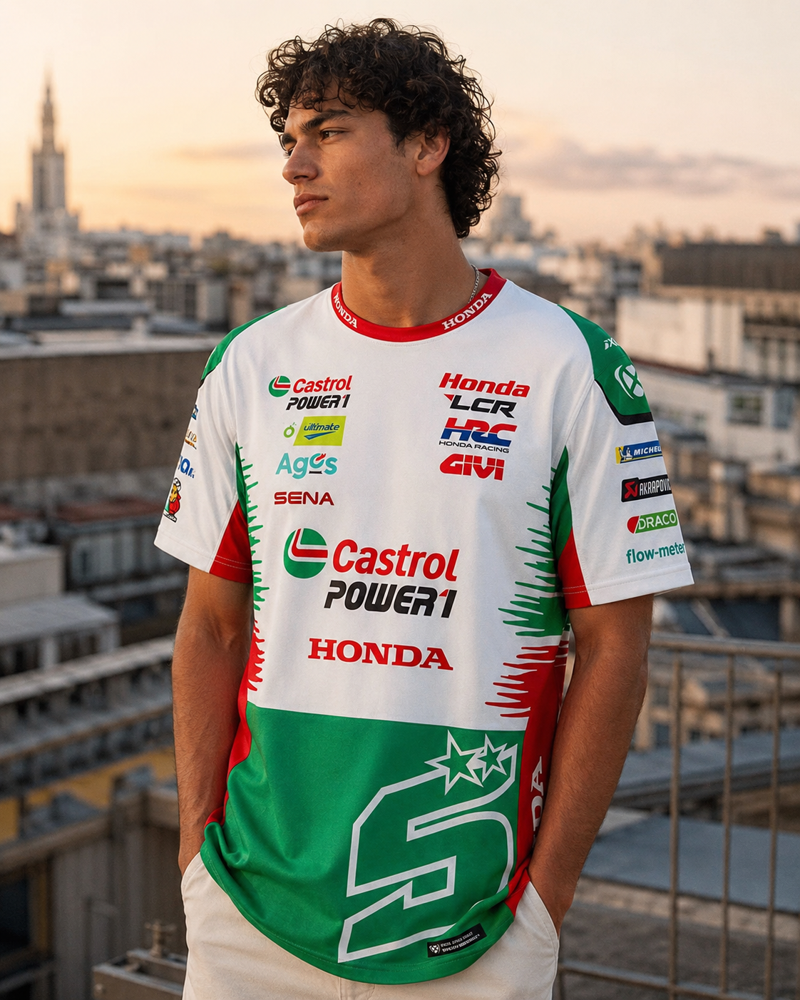 LCR Honda Racing Team Johann Zarco #5 T-shirt replika za muškarce 2026 IXON 