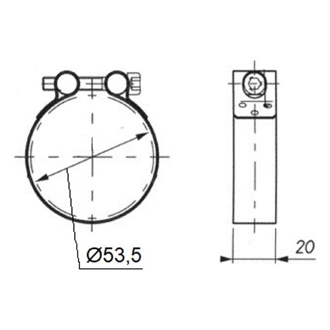 Spark Exhaust Schelle Universal Ø 53.5 mm 52 55 mm G95LA009