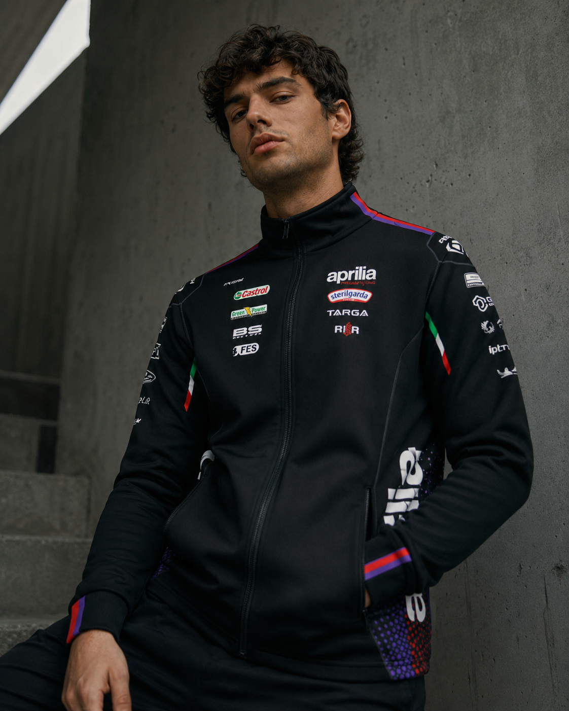 Sudadera con cremallera tipo réplica del equipo de carreras Aprilia Racing Team 2026 para hombre IXON 