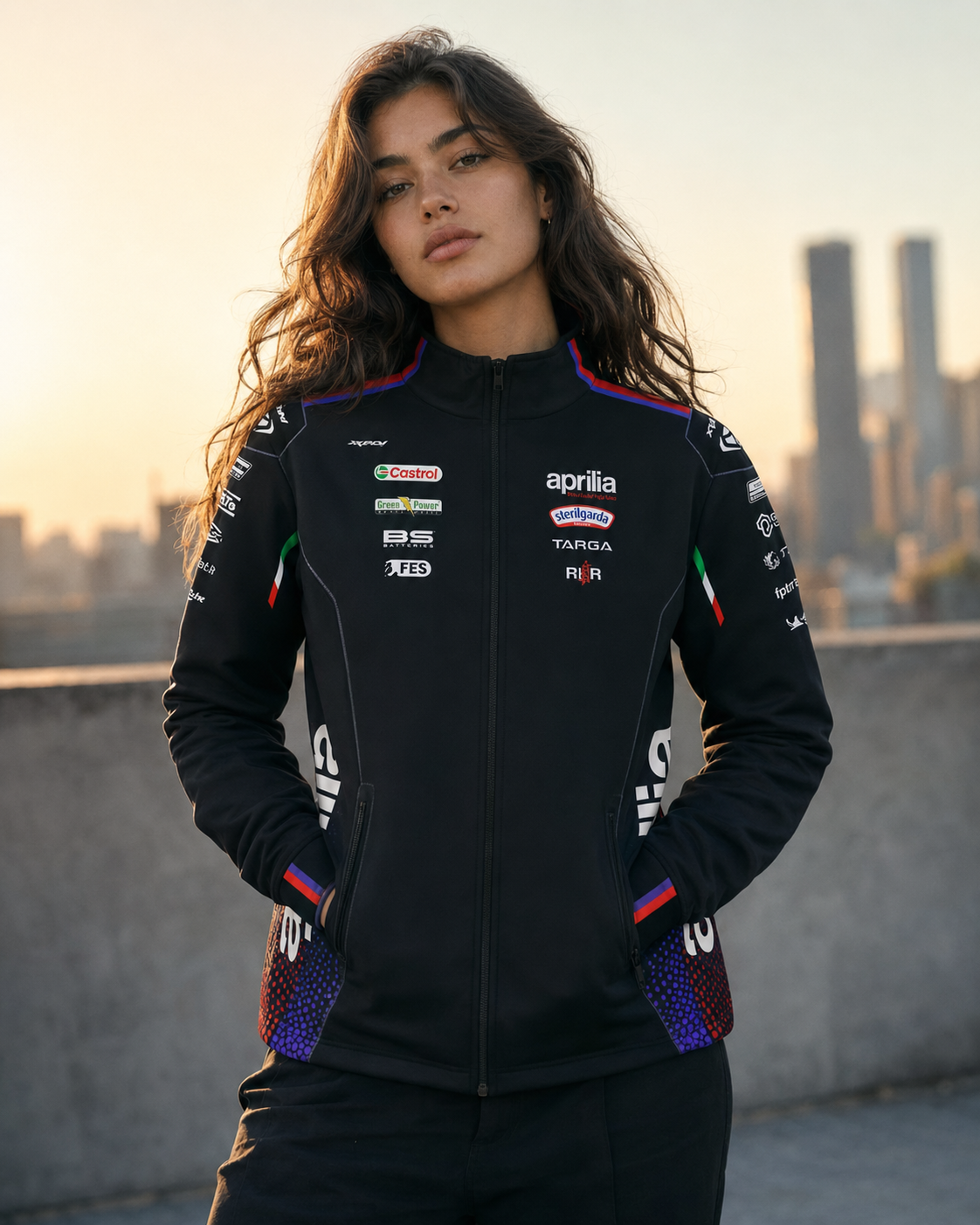 Sudadera con cremallera tipo réplica del equipo de carreras Aprilia Racing Team 2026 para hombre IXON 