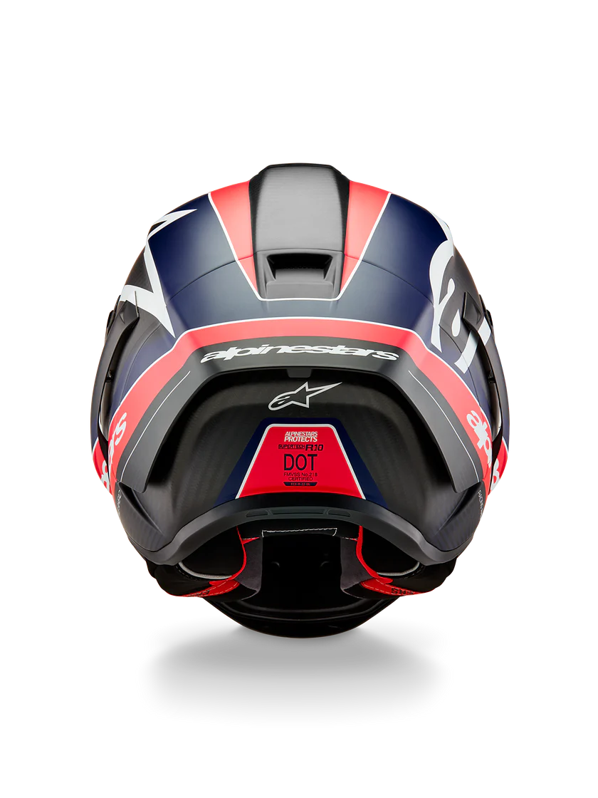 Alpinestars Supertech R10 Team Helm Carb Carbon Carb Red Fluo Dark Blue Matt 8200224-1383