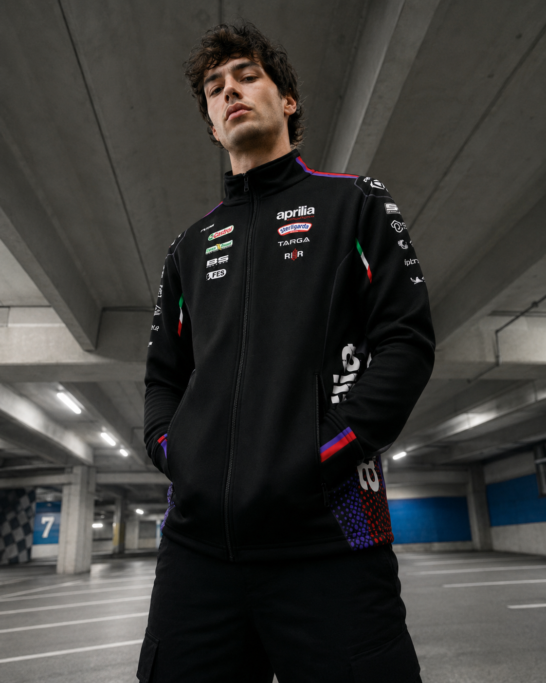 Sudadera con cremallera tipo réplica del equipo de carreras Aprilia Racing Team 2026 para hombre IXON 