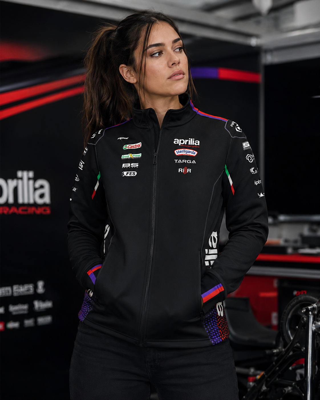 Sudadera con cremallera tipo réplica del equipo de carreras Aprilia Racing Team 2026 para hombre IXON 