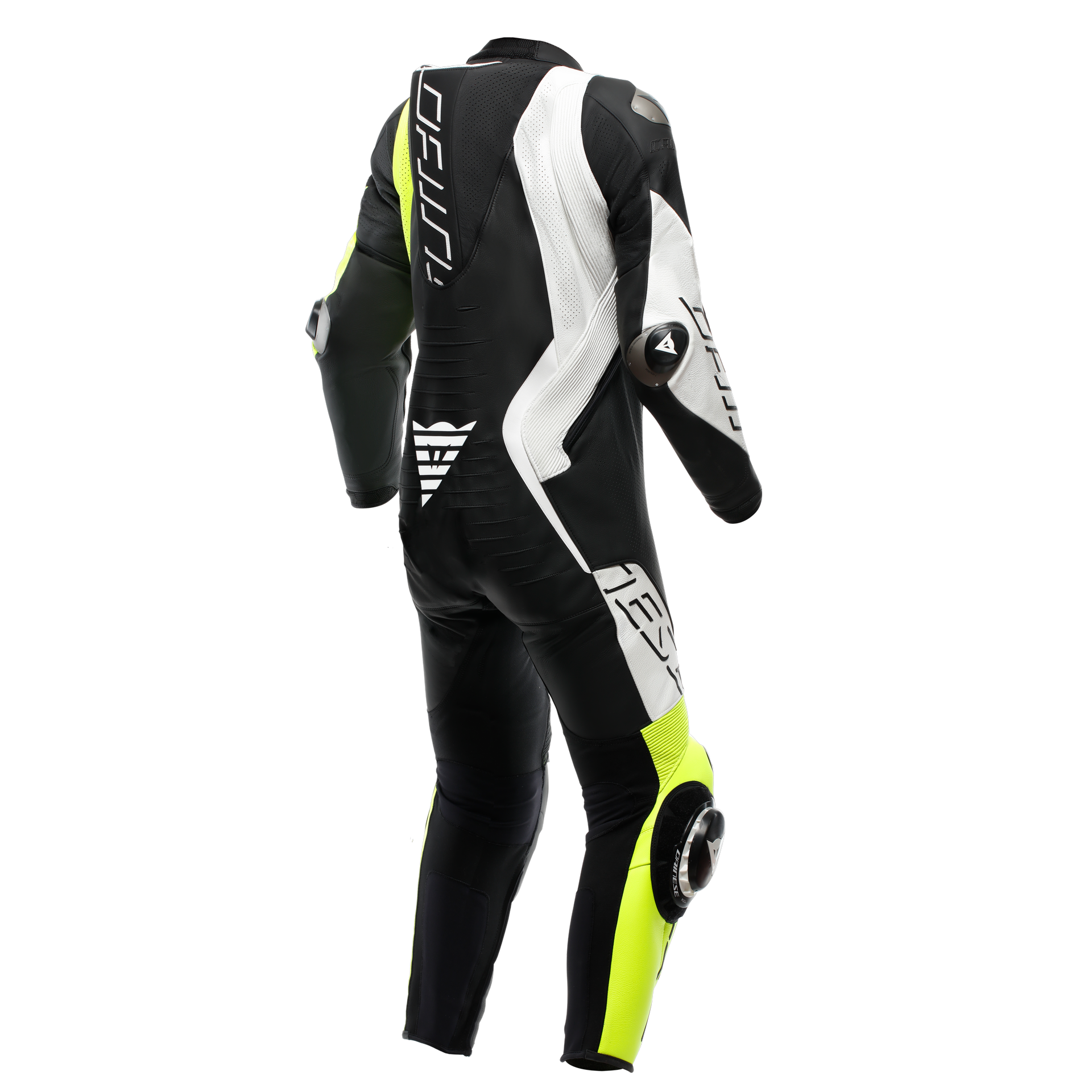 Dainese Audax D-ZIP combinaison en cuir une pièce – combinaison de course perforée | hommes | noir/jaune néon 