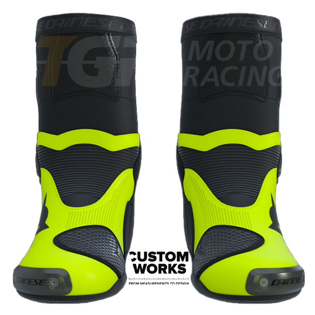 Dainese Axial 2 Air Racing and street motorcycle boots | Men | Black / Fluo Yellow | Custom Works 