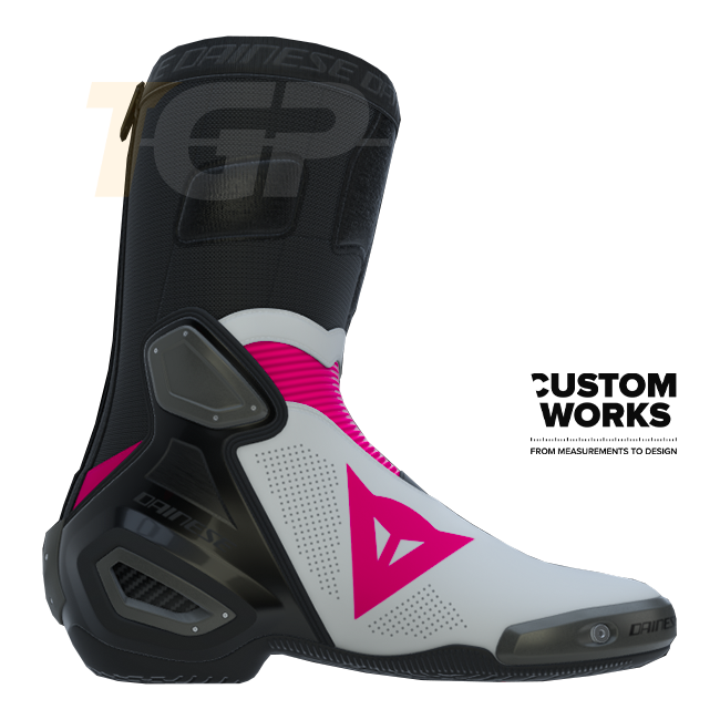 Dainese Axial 2 Air Racing und Straßen Motorradstiefel | Herren | Fuxia / Weiß | Custom Works