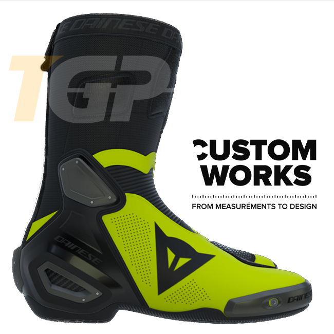 Dainese Axial 2 Air Racing and street motorcycle boots | Men | Black / Fluo Yellow | Custom Works 