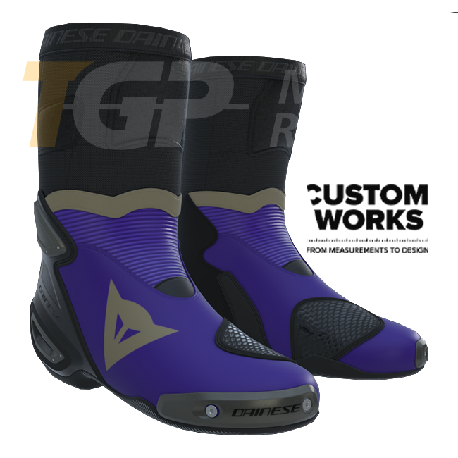 Dainese Axial 2 Yarış ve Sokak Motosiklet Botu | Erkek | Viola / Magnezyum | Custom Works 