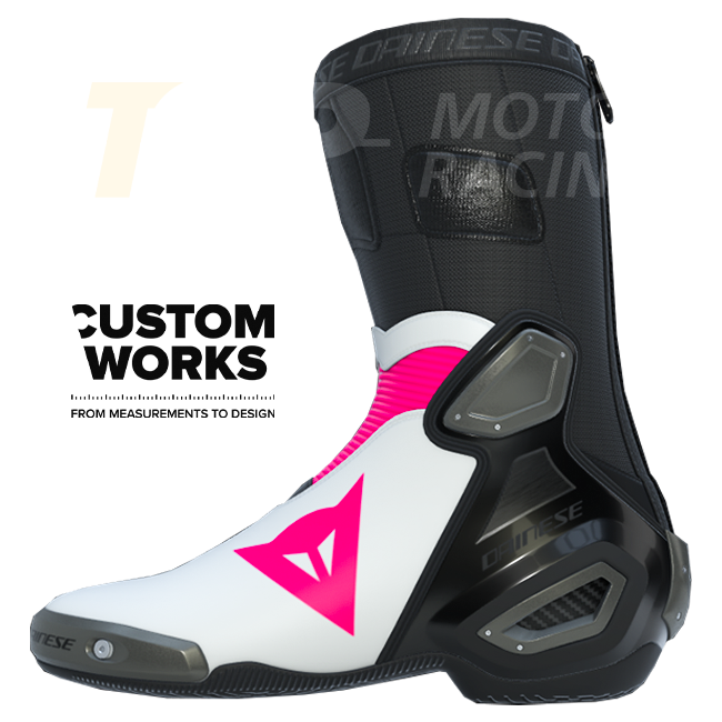 Dainese Axial 2 Racing and Street Motorcycle Boots | Men | Fuxia / White | Custom Works 