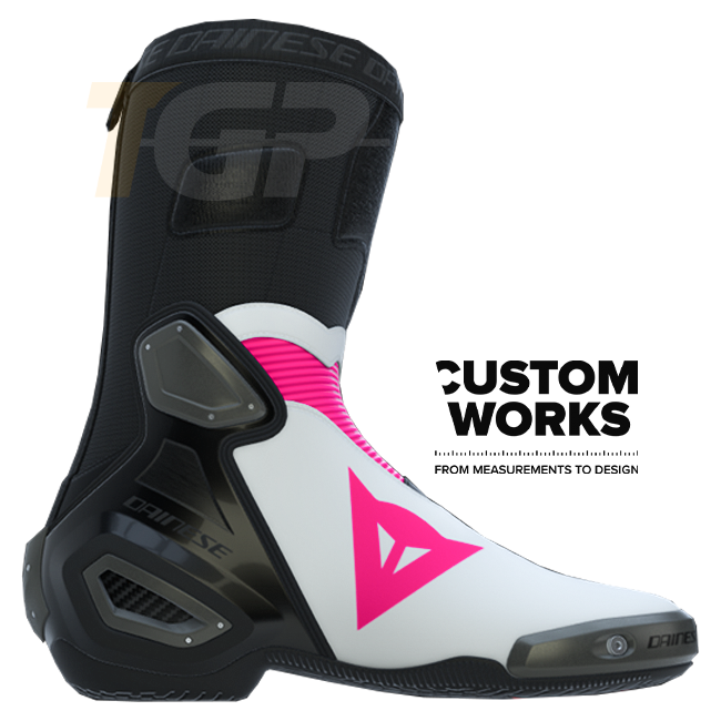 Dainese Axial 2 Racing and Street Motorcycle Boots | Men | Fuxia / White | Custom Works 