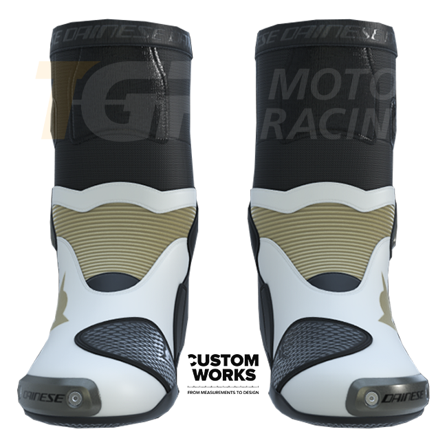 Dainese Axial 2 stivali da motociclista Racing e strada | Uomo | Perla bianco / Magnesio | Custom Works 