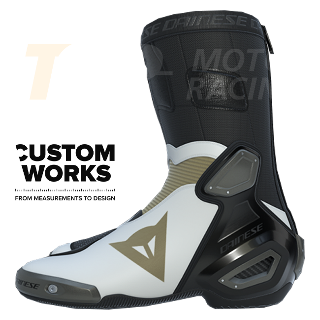 Dainese Axial 2 stivali da motociclista Racing e strada | Uomo | Perla bianco / Magnesio | Custom Works 
