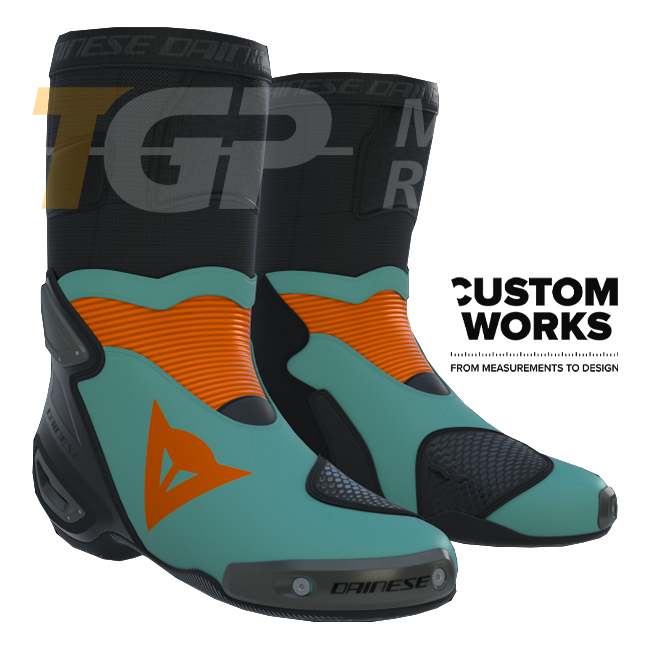 Dainese Axial 2 Racing ve yol motosiklet botları | Erkek | Fluorot / Siyah | Custom Works 