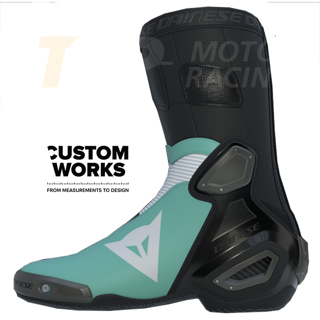 Dainese Axial 2 Racing and street motorcycle boots | Men | Sardinia Sea Blue / White | Custom Works 