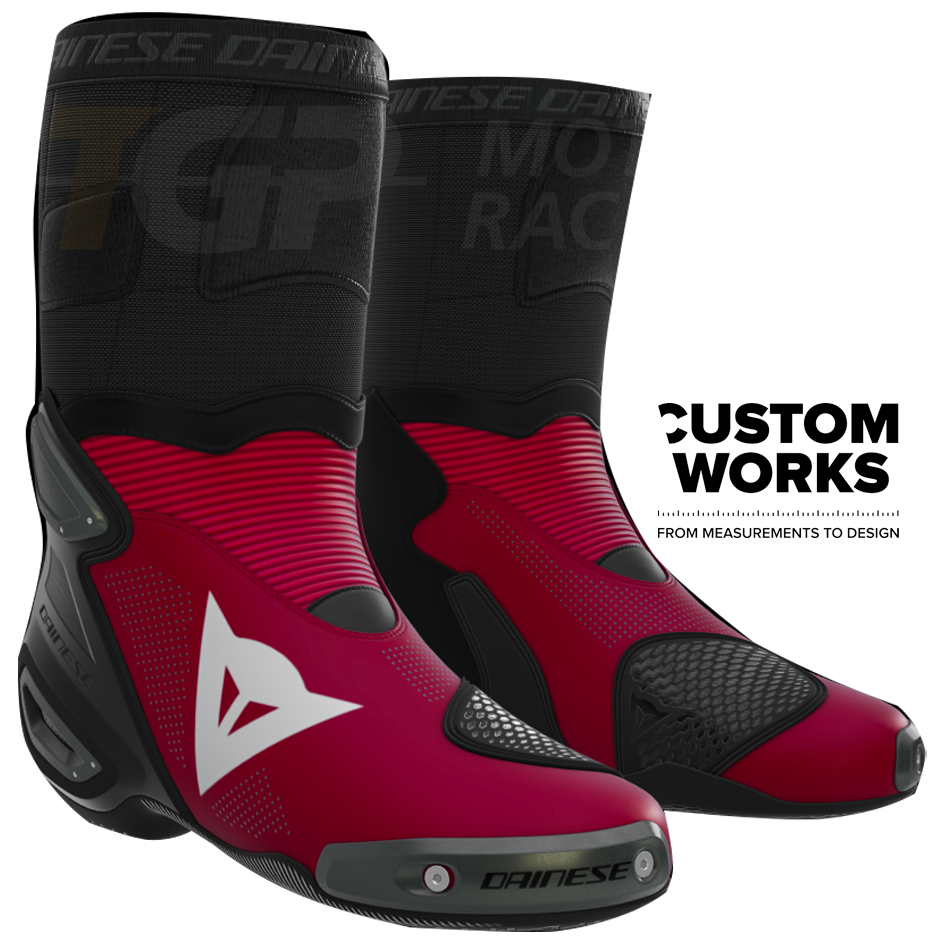 Dainese Axial 2 Air racing and street motorcycle boots Nicolò Bulega Replica 2026 | Men | Dainese Red / White | Custom Works 