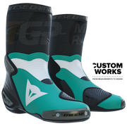 Dainese Axial 2 Air Racing und Straßen Motorradstiefel | Herren | Sardinia Sea Blau / Weiß | Custom Works