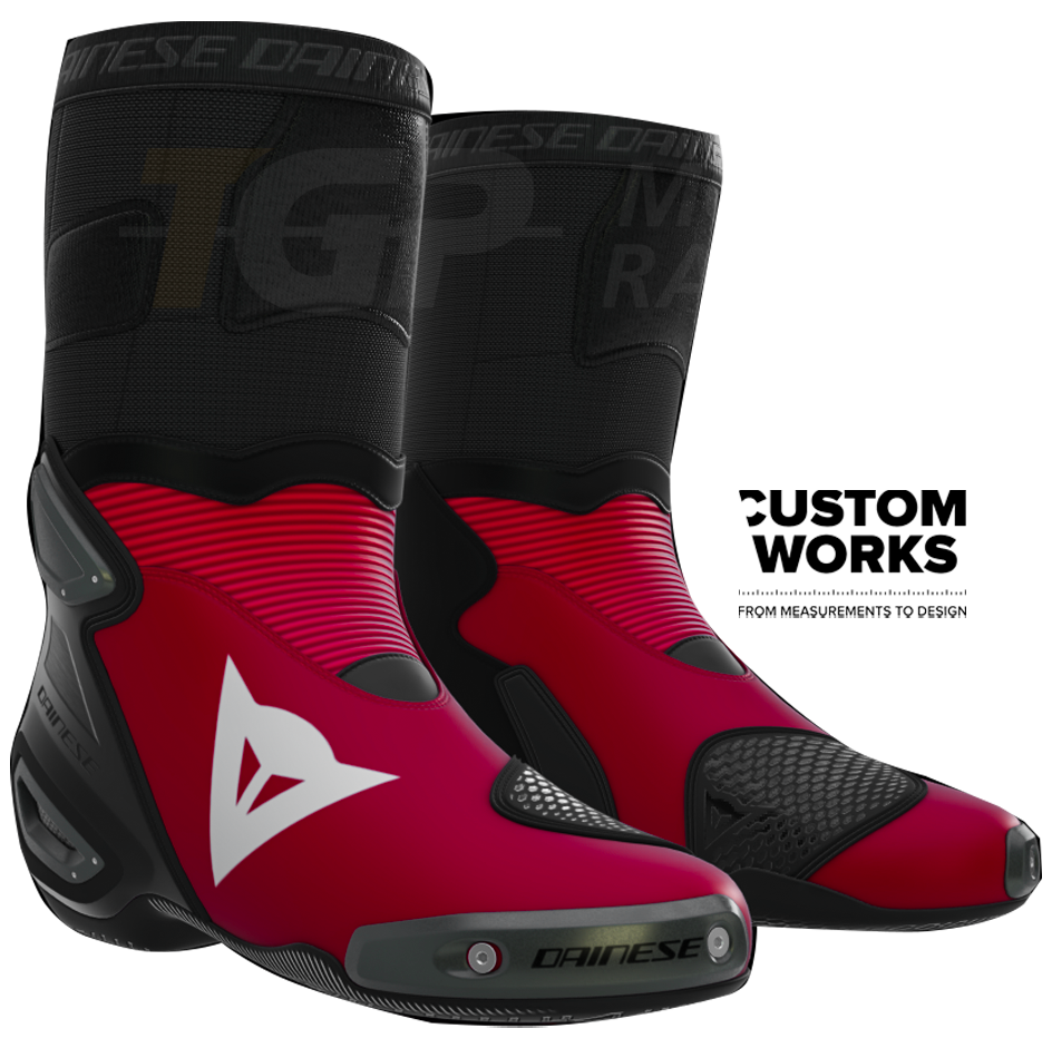 Dainese Axial 2 Racing and Street Motorcycle Boots Nicolò Bulega Replica 2026 | Men | Dainese Red / White | Custom Works 